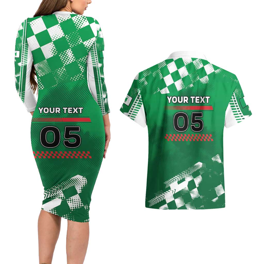 Custom Italy Emilia-Romagna Couples Matching Long Sleeve Bodycon Dress and Hawaiian Shirt Italian Race Circuit - Wonder Print Shop