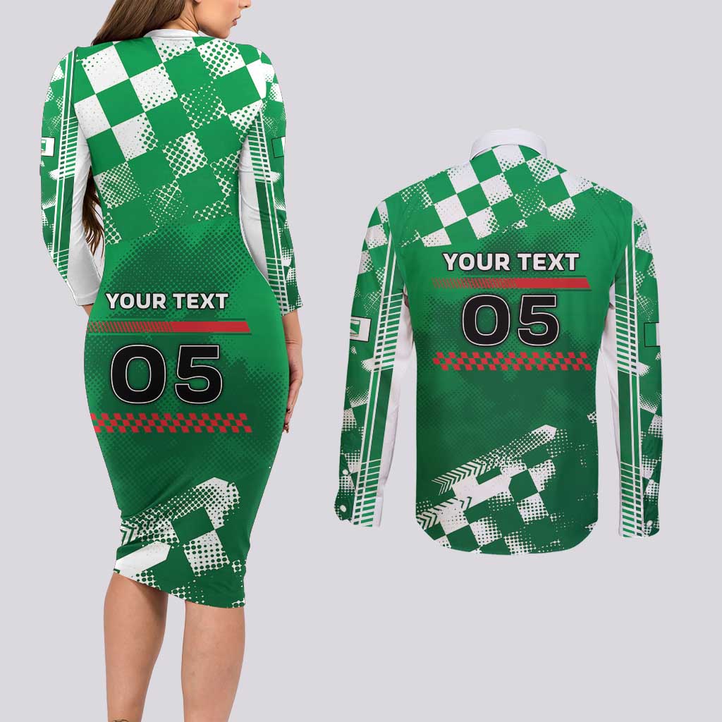 Custom Italy Emilia-Romagna Couples Matching Long Sleeve Bodycon Dress and Long Sleeve Button Shirt Italian Race Circuit - Wonder Print Shop