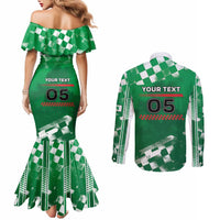 Custom Italy Emilia-Romagna Couples Matching Mermaid Dress and Long Sleeve Button Shirt Italian Race Circuit - Wonder Print Shop