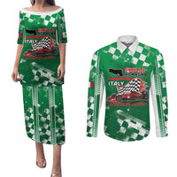 Custom Italy Emilia-Romagna Couples Matching Puletasi and Long Sleeve Button Shirt Italian Race Circuit - Wonder Print Shop