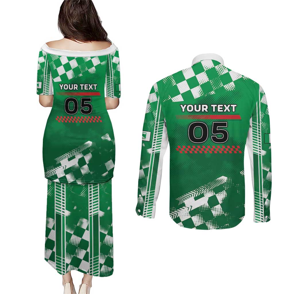 Custom Italy Emilia-Romagna Couples Matching Puletasi and Long Sleeve Button Shirt Italian Race Circuit - Wonder Print Shop