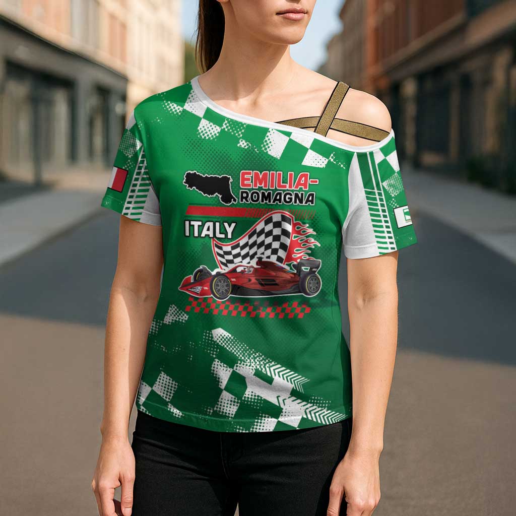 Custom Italy Emilia-Romagna Cross Shoulder Shirt Italian Race Circuit - Wonder Print Shop