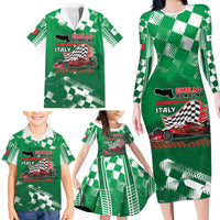 Custom Italy Emilia-Romagna Family Matching Long Sleeve Bodycon Dress and Hawaiian Shirt Italian Race Circuit - Wonder Print Shop