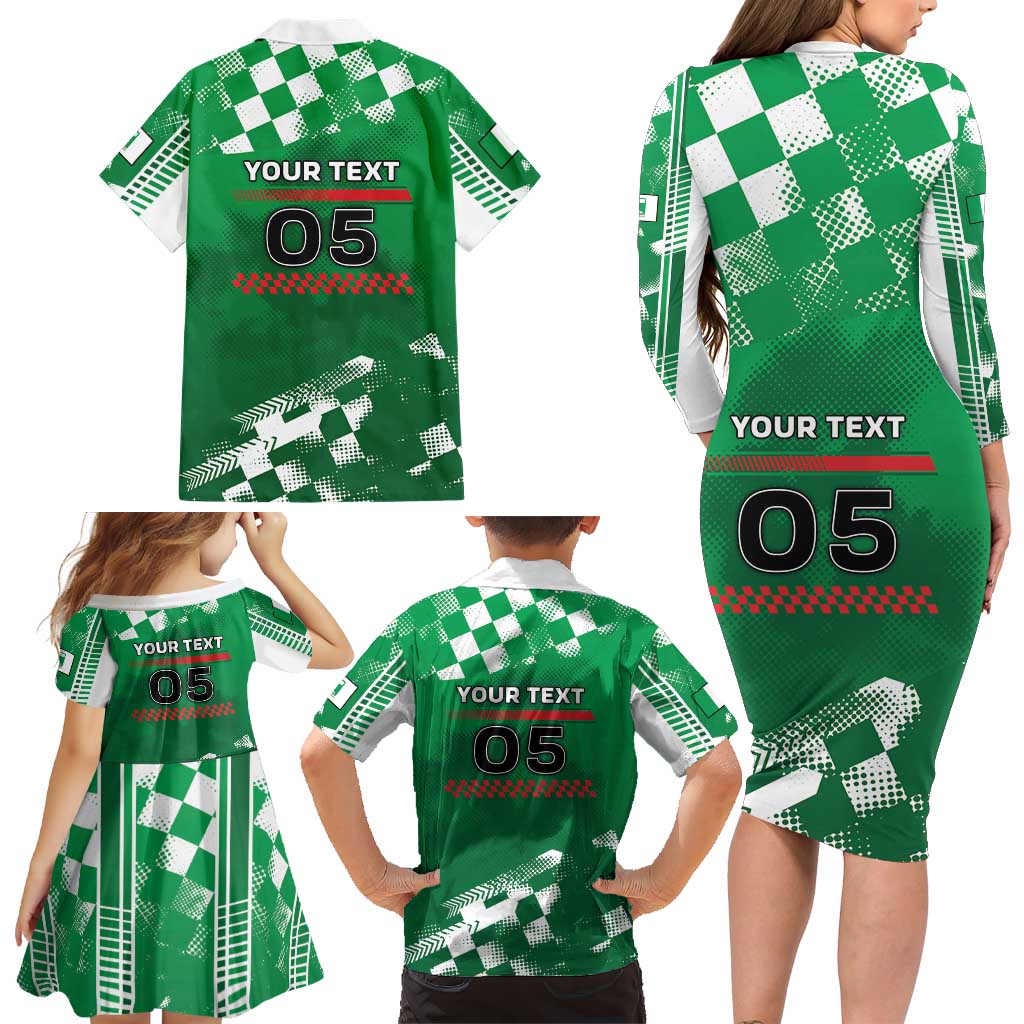 Custom Italy Emilia-Romagna Family Matching Long Sleeve Bodycon Dress and Hawaiian Shirt Italian Race Circuit - Wonder Print Shop
