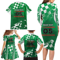 Custom Italy Emilia-Romagna Family Matching Long Sleeve Bodycon Dress and Hawaiian Shirt Italian Race Circuit - Wonder Print Shop