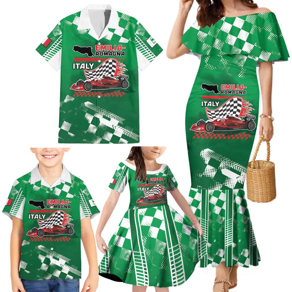 Custom Italy Emilia-Romagna Family Matching Mermaid Dress and Hawaiian Shirt Italian Race Circuit - Wonder Print Shop