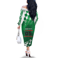 Custom Italy Emilia-Romagna Family Matching Off The Shoulder Long Sleeve Dress and Hawaiian Shirt Italian Race Circuit - Wonder Print Shop