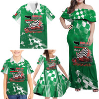 Custom Italy Emilia-Romagna Family Matching Off Shoulder Maxi Dress and Hawaiian Shirt Italian Race Circuit - Wonder Print Shop