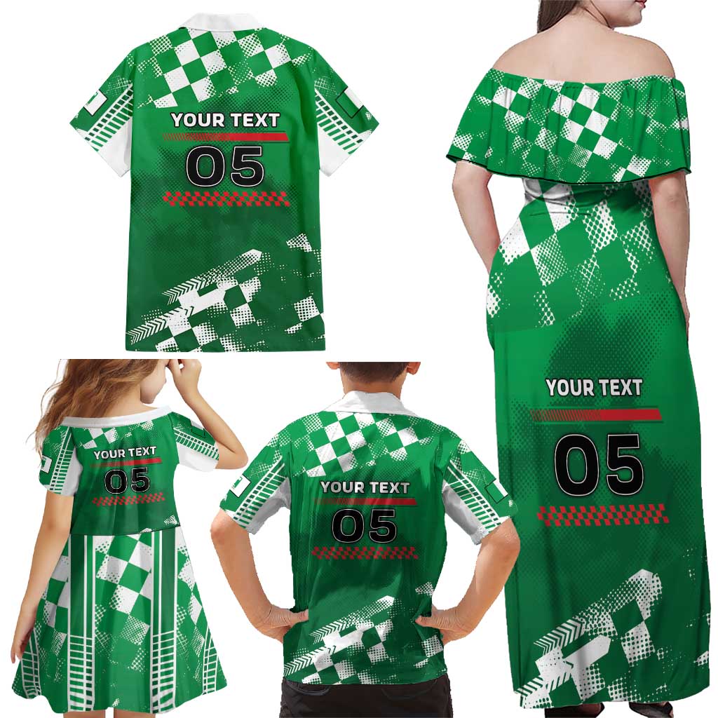 Custom Italy Emilia-Romagna Family Matching Off Shoulder Maxi Dress and Hawaiian Shirt Italian Race Circuit - Wonder Print Shop