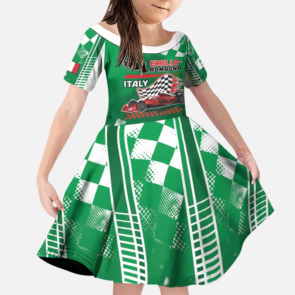 Custom Italy Emilia-Romagna Family Matching Off Shoulder Short Dress and Hawaiian Shirt Italian Race Circuit - Wonder Print Shop
