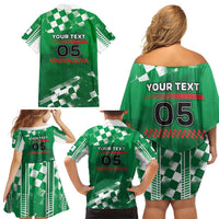 Custom Italy Emilia-Romagna Family Matching Off Shoulder Short Dress and Hawaiian Shirt Italian Race Circuit - Wonder Print Shop