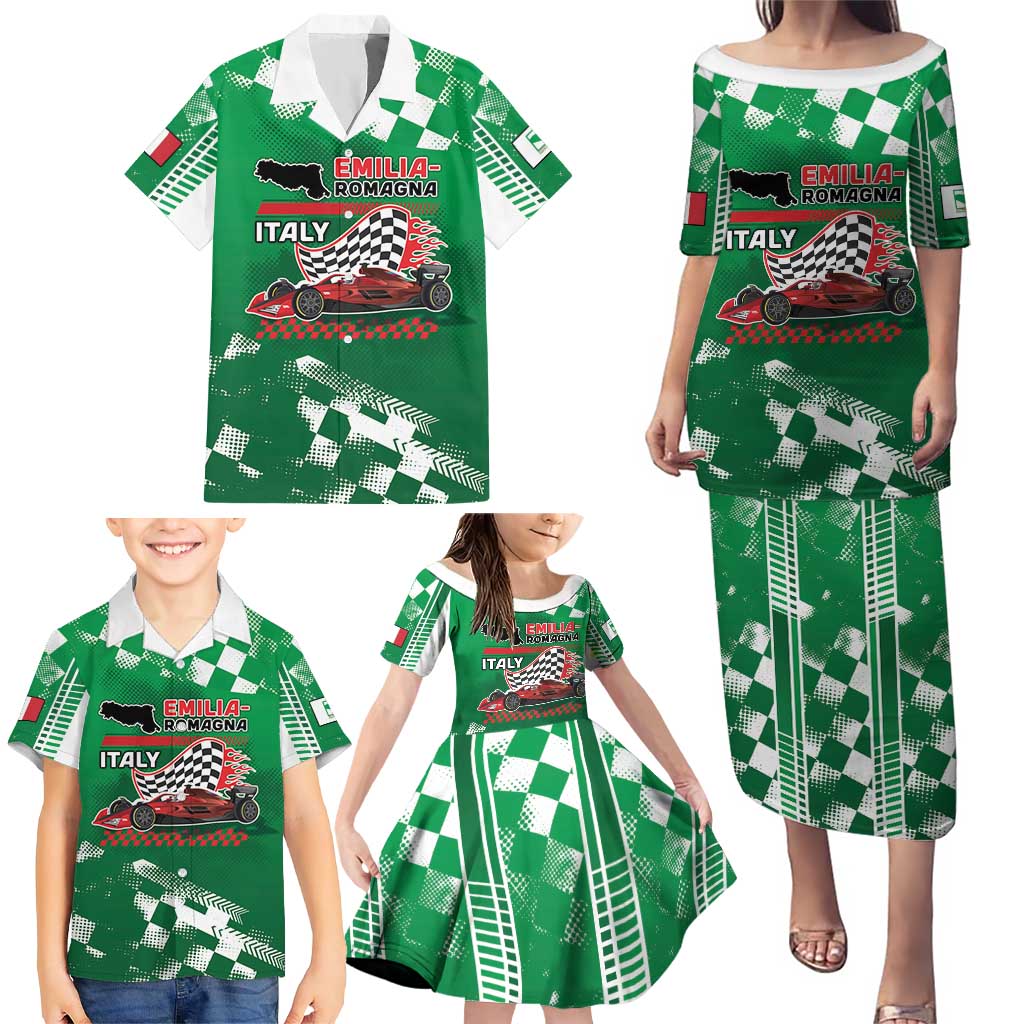 Custom Italy Emilia-Romagna Family Matching Puletasi and Hawaiian Shirt Italian Race Circuit - Wonder Print Shop