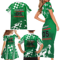 Custom Italy Emilia-Romagna Family Matching Short Sleeve Bodycon Dress and Hawaiian Shirt Italian Race Circuit - Wonder Print Shop