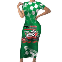 Custom Italy Emilia-Romagna Family Matching Short Sleeve Bodycon Dress and Hawaiian Shirt Italian Race Circuit - Wonder Print Shop