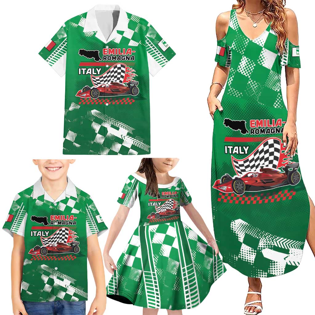 Custom Italy Emilia-Romagna Family Matching Summer Maxi Dress and Hawaiian Shirt Italian Race Circuit - Wonder Print Shop
