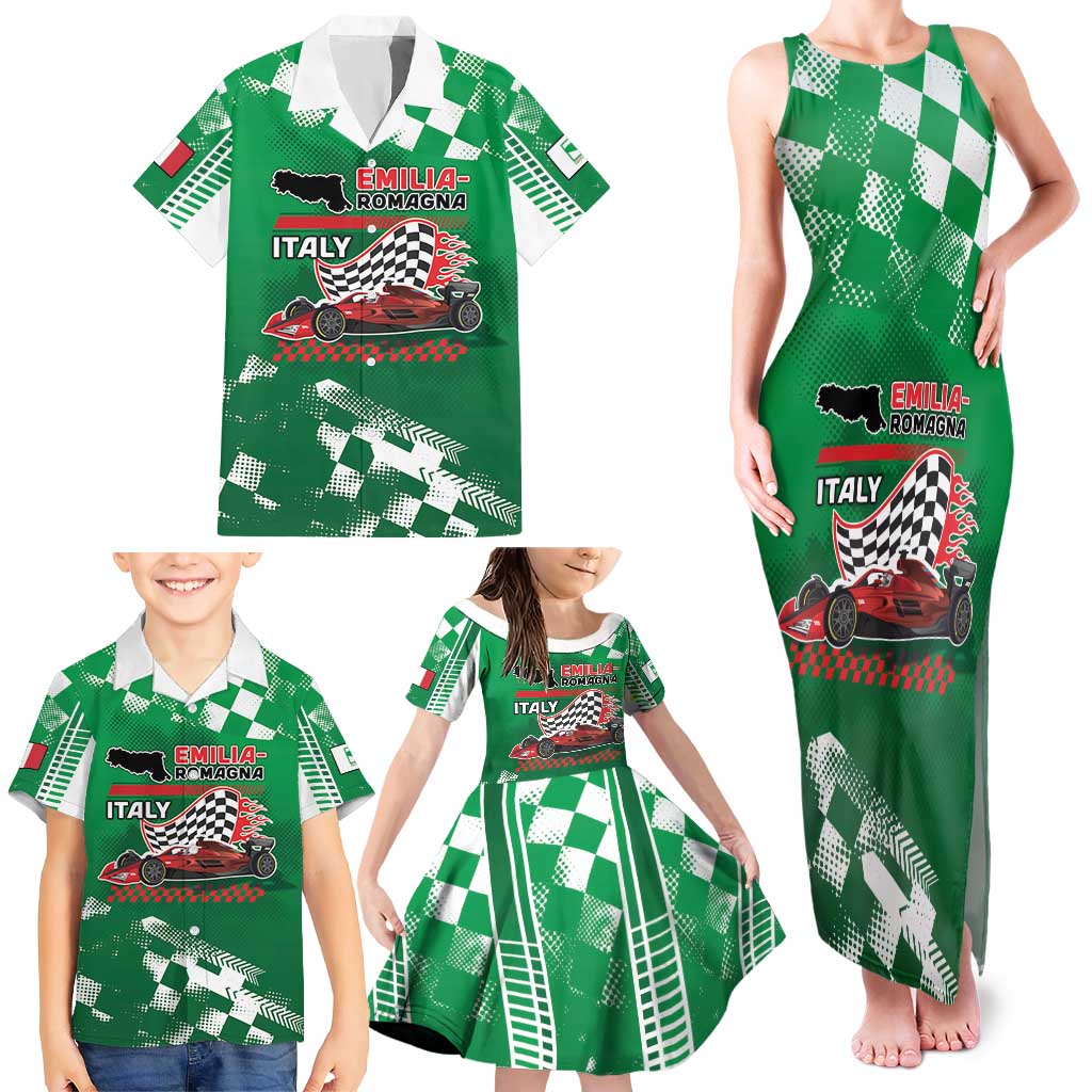 Custom Italy Emilia-Romagna Family Matching Tank Maxi Dress and Hawaiian Shirt Italian Race Circuit - Wonder Print Shop