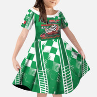Custom Italy Emilia-Romagna Kid Short Sleeve Dress Italian Race Circuit - Wonder Print Shop