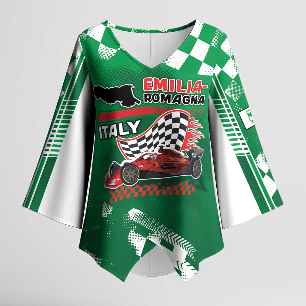 Custom Italy Emilia-Romagna Kimono Sleeve Blouse Italian Race Circuit - Wonder Print Shop