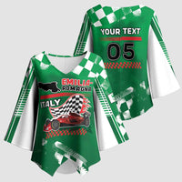 Custom Italy Emilia-Romagna Kimono Sleeve Blouse Italian Race Circuit - Wonder Print Shop