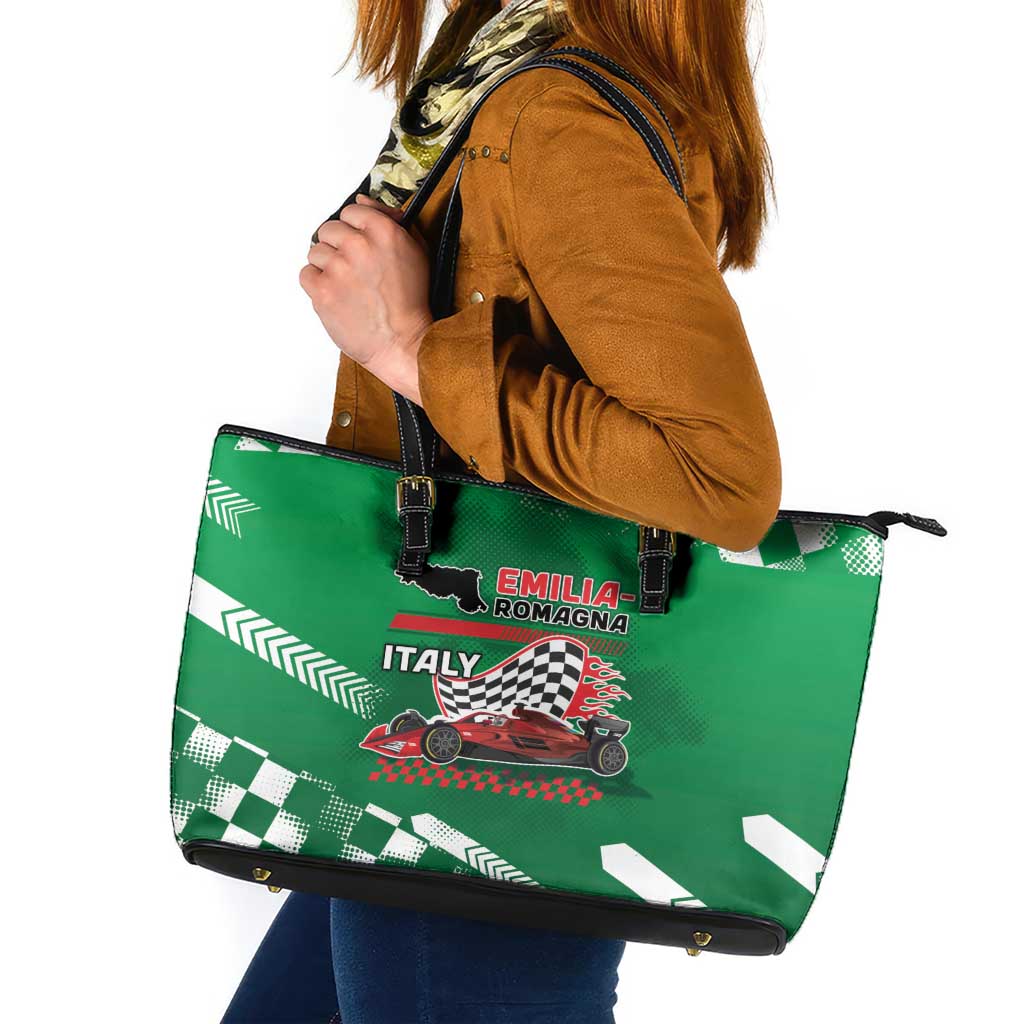Italy Emilia-Romagna Leather Tote Bag Italian Race Circuit - Wonder Print Shop