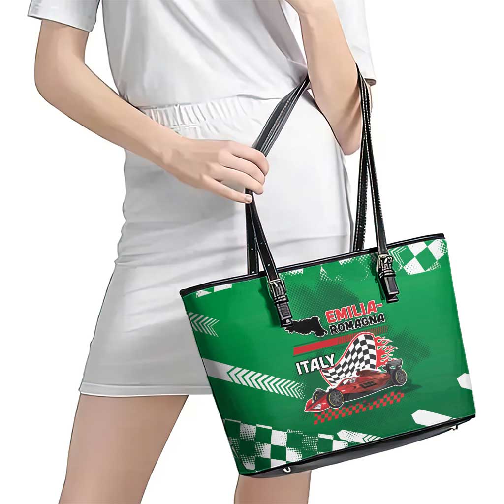 Italy Emilia-Romagna Leather Tote Bag Italian Race Circuit - Wonder Print Shop