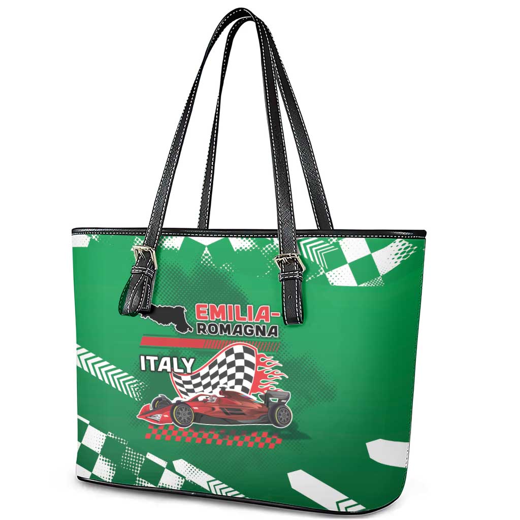 Italy Emilia-Romagna Leather Tote Bag Italian Race Circuit - Wonder Print Shop