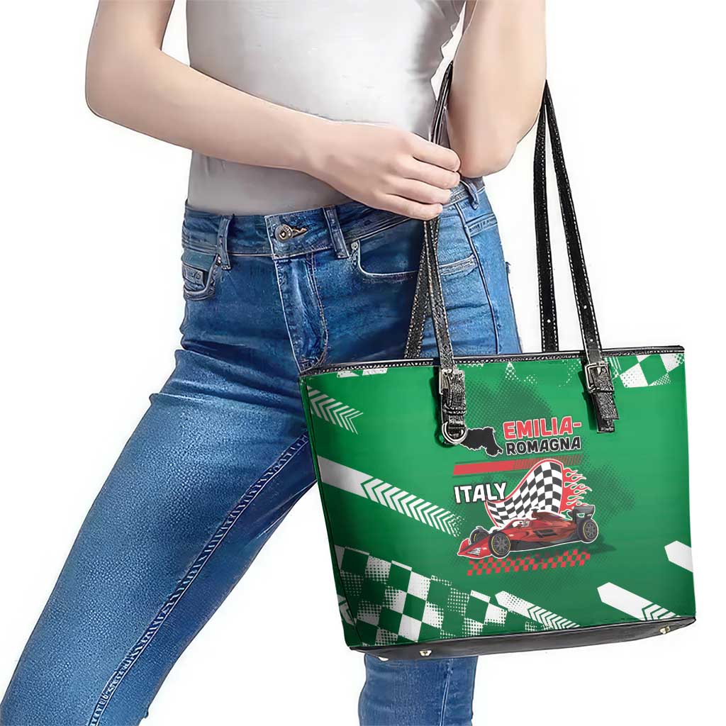 Italy Emilia-Romagna Leather Tote Bag Italian Race Circuit - Wonder Print Shop