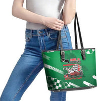 Italy Emilia-Romagna Leather Tote Bag Italian Race Circuit - Wonder Print Shop