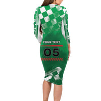 Custom Italy Emilia-Romagna Long Sleeve Bodycon Dress Italian Race Circuit - Wonder Print Shop