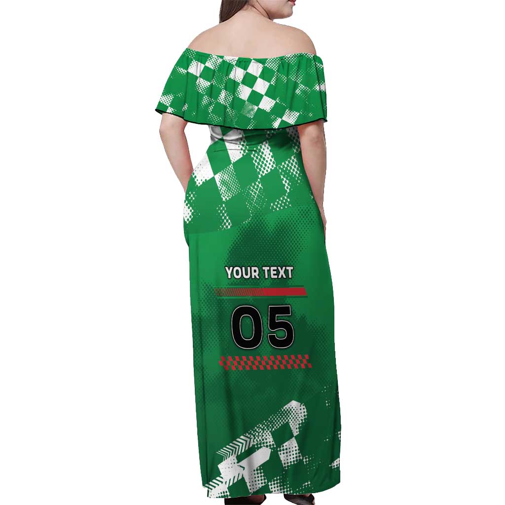 Custom Italy Emilia-Romagna Off Shoulder Maxi Dress Italian Race Circuit - Wonder Print Shop