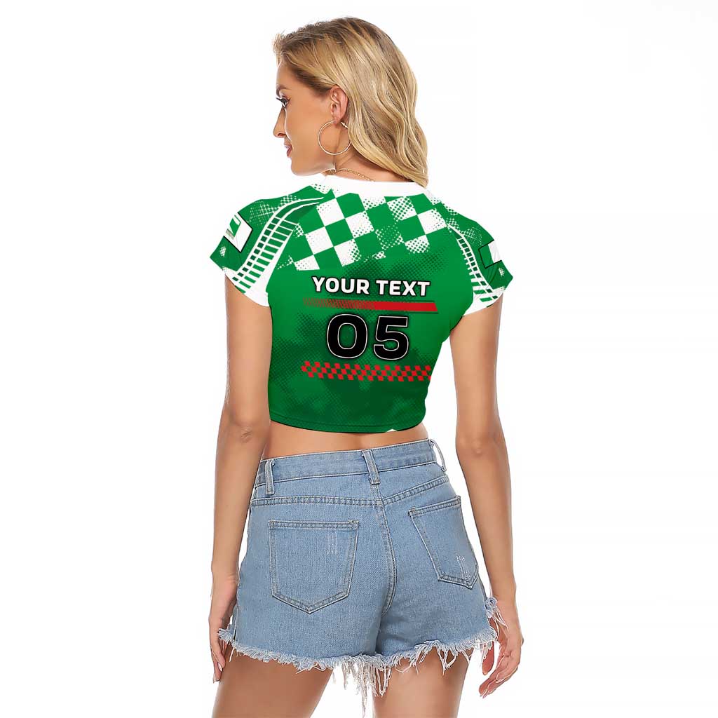 Custom Italy Emilia-Romagna Raglan Cropped T Shirt Italian Race Circuit - Wonder Print Shop