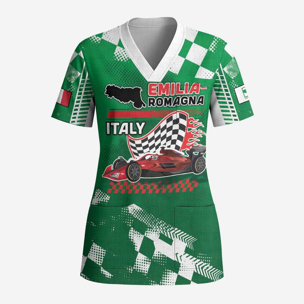 Custom Italy Emilia-Romagna Scrub Top Italian Race Circuit - Wonder Print Shop