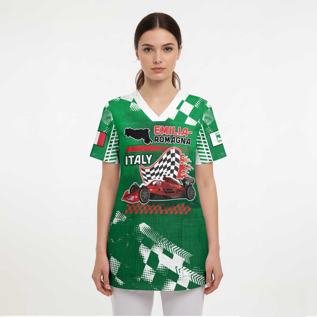 Custom Italy Emilia-Romagna Scrub Top Italian Race Circuit - Wonder Print Shop