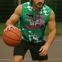 Custom Italy Emilia-Romagna Sleeveless Zip Hoodie Italian Race Circuit - Wonder Print Shop