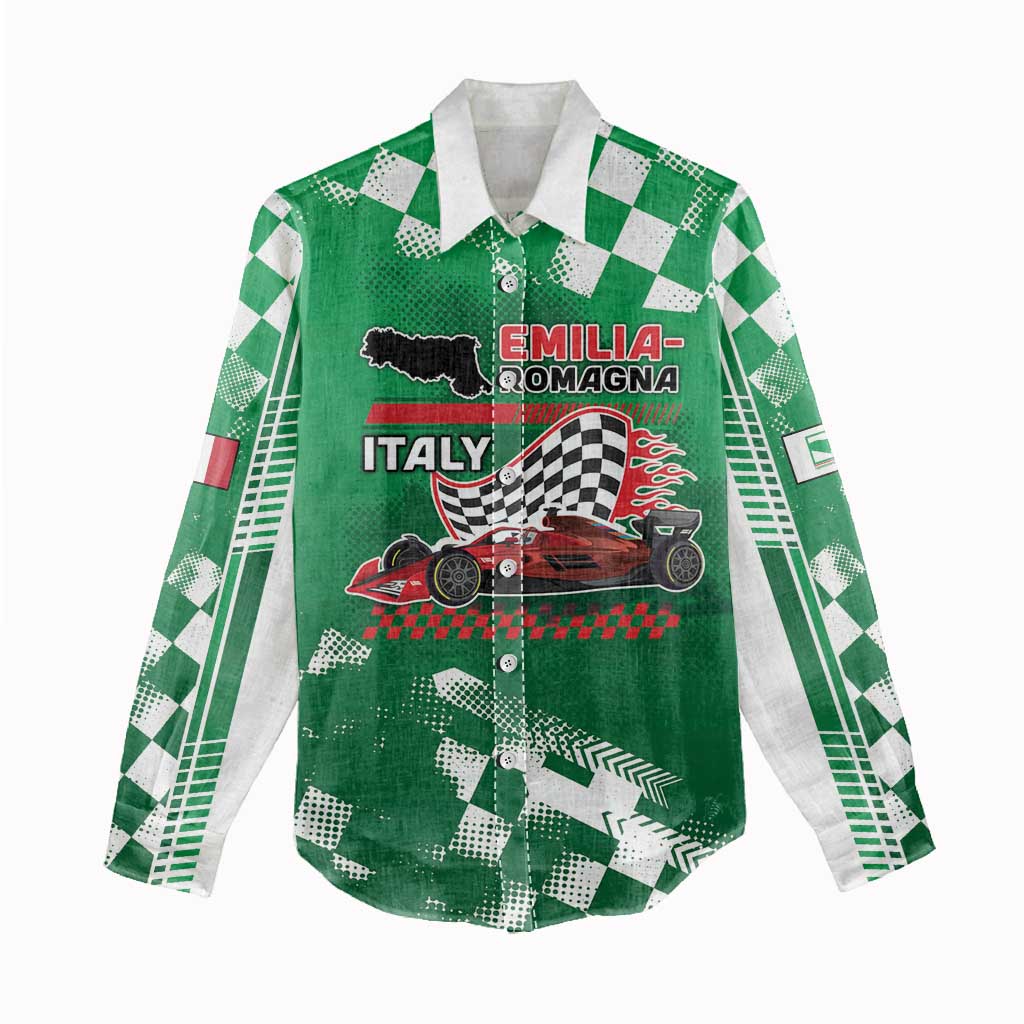 Custom Italy Emilia-Romagna Women Casual Shirt Italian Race Circuit - Wonder Print Shop