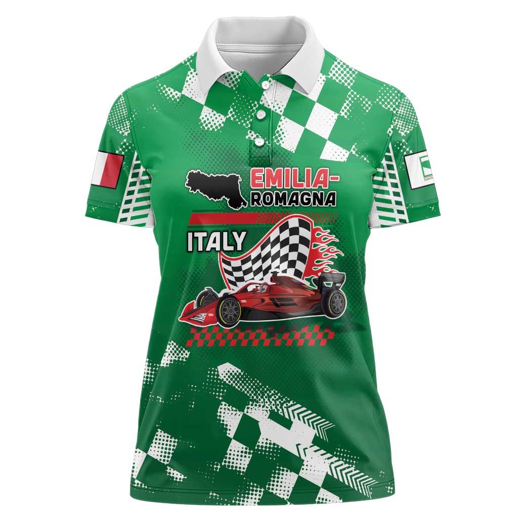 Custom Italy Emilia-Romagna Women Polo Shirt Italian Race Circuit - Wonder Print Shop