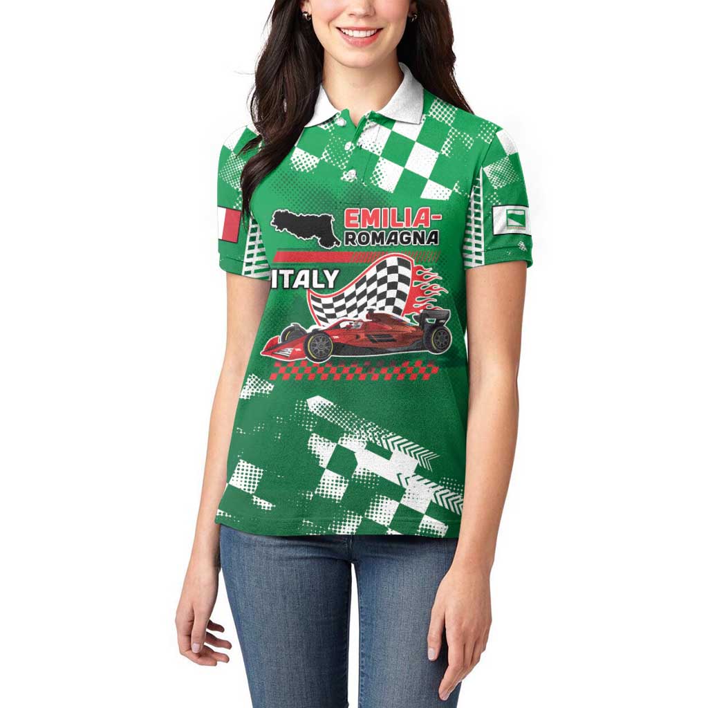 Custom Italy Emilia-Romagna Women Polo Shirt Italian Race Circuit - Wonder Print Shop