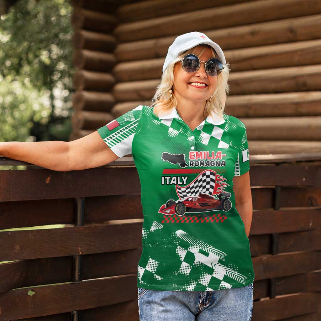 Custom Italy Emilia-Romagna Women Polo Shirt Italian Race Circuit - Wonder Print Shop