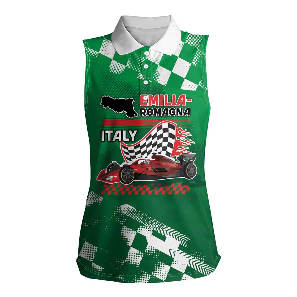 Custom Italy Emilia-Romagna Women Sleeveless Polo Shirt Italian Race Circuit - Wonder Print Shop
