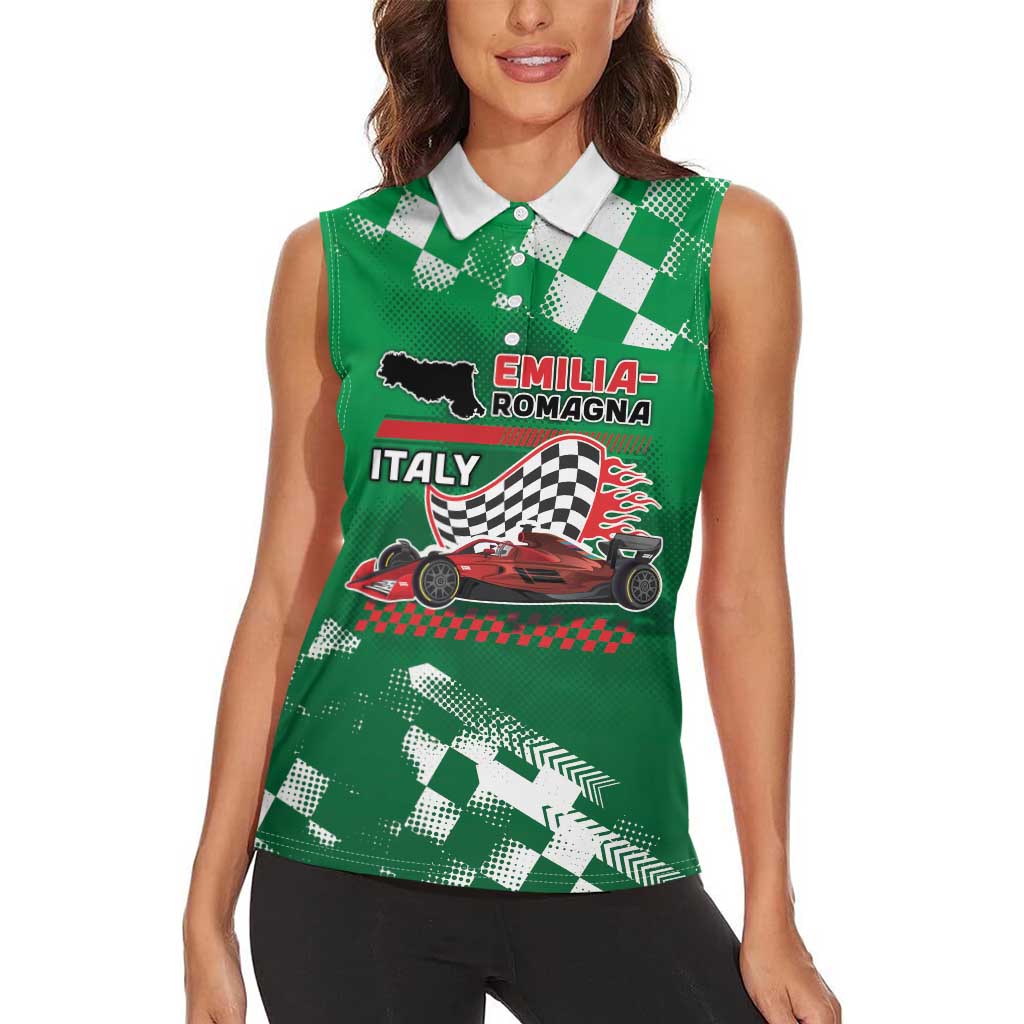 Custom Italy Emilia-Romagna Women Sleeveless Polo Shirt Italian Race Circuit - Wonder Print Shop