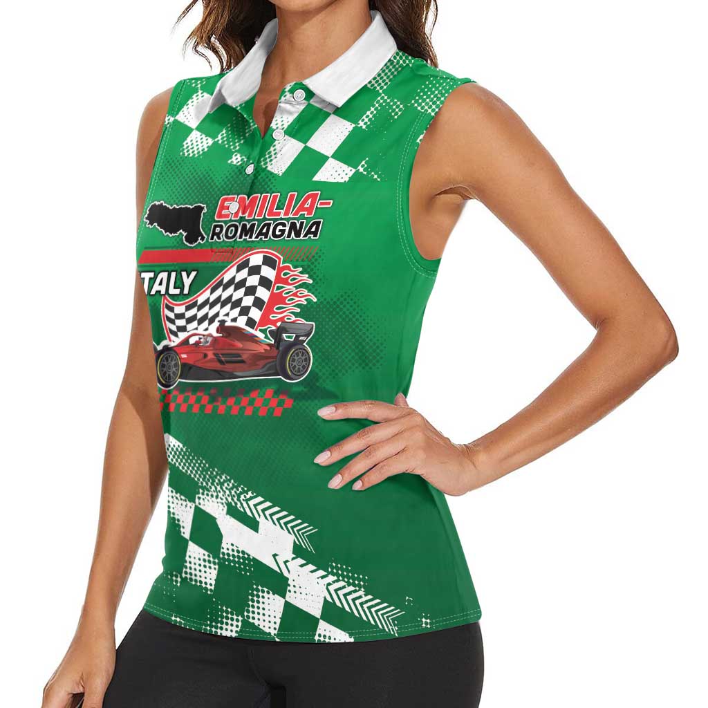 Custom Italy Emilia-Romagna Women Sleeveless Polo Shirt Italian Race Circuit - Wonder Print Shop