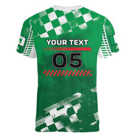 Custom Italy Emilia-Romagna Women V-Neck T-Shirt Italian Race Circuit - Wonder Print Shop