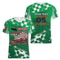 Custom Italy Emilia-Romagna Women V-Neck T-Shirt Italian Race Circuit - Wonder Print Shop