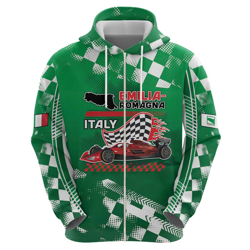 Custom Italy Emilia-Romagna Zip Hoodie Italian Race Circuit - Wonder Print Shop