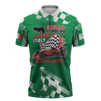 Custom Italy Emilia-Romagna Zipper Polo Shirt Italian Race Circuit - Wonder Print Shop