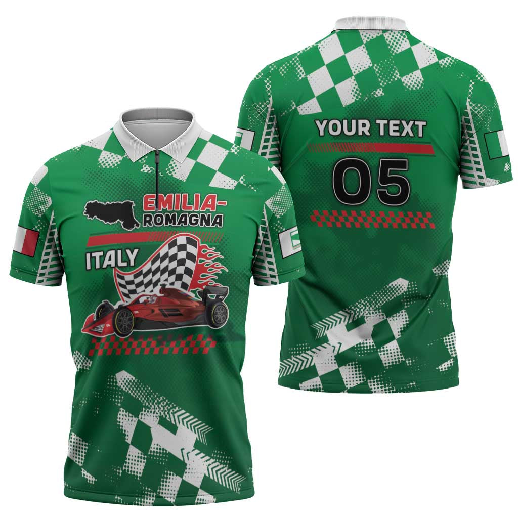 Custom Italy Emilia-Romagna Zipper Polo Shirt Italian Race Circuit - Wonder Print Shop