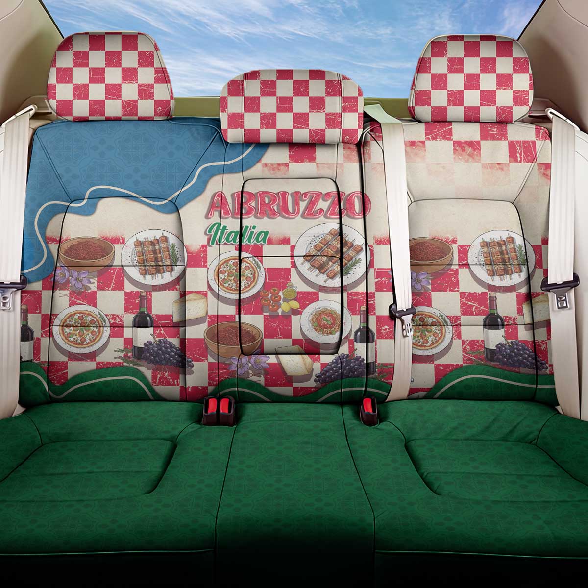 Italy Abruzzo Back Car Seat Cover Specialty Flavors Retro Style