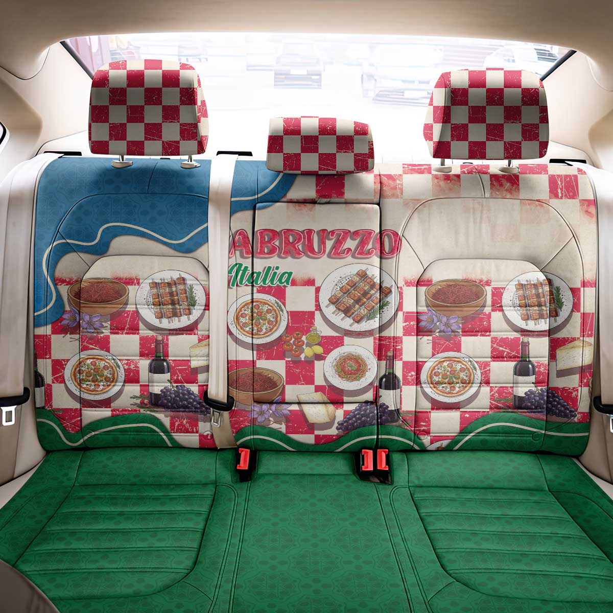 Italy Abruzzo Back Car Seat Cover Specialty Flavors Retro Style