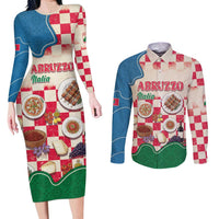 Italy Abruzzo Couples Matching Long Sleeve Bodycon Dress and Long Sleeve Button Shirt Specialty Flavors Retro Style
