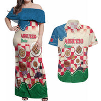 Italy Abruzzo Couples Matching Off Shoulder Maxi Dress and Hawaiian Shirt Specialty Flavors Retro Style